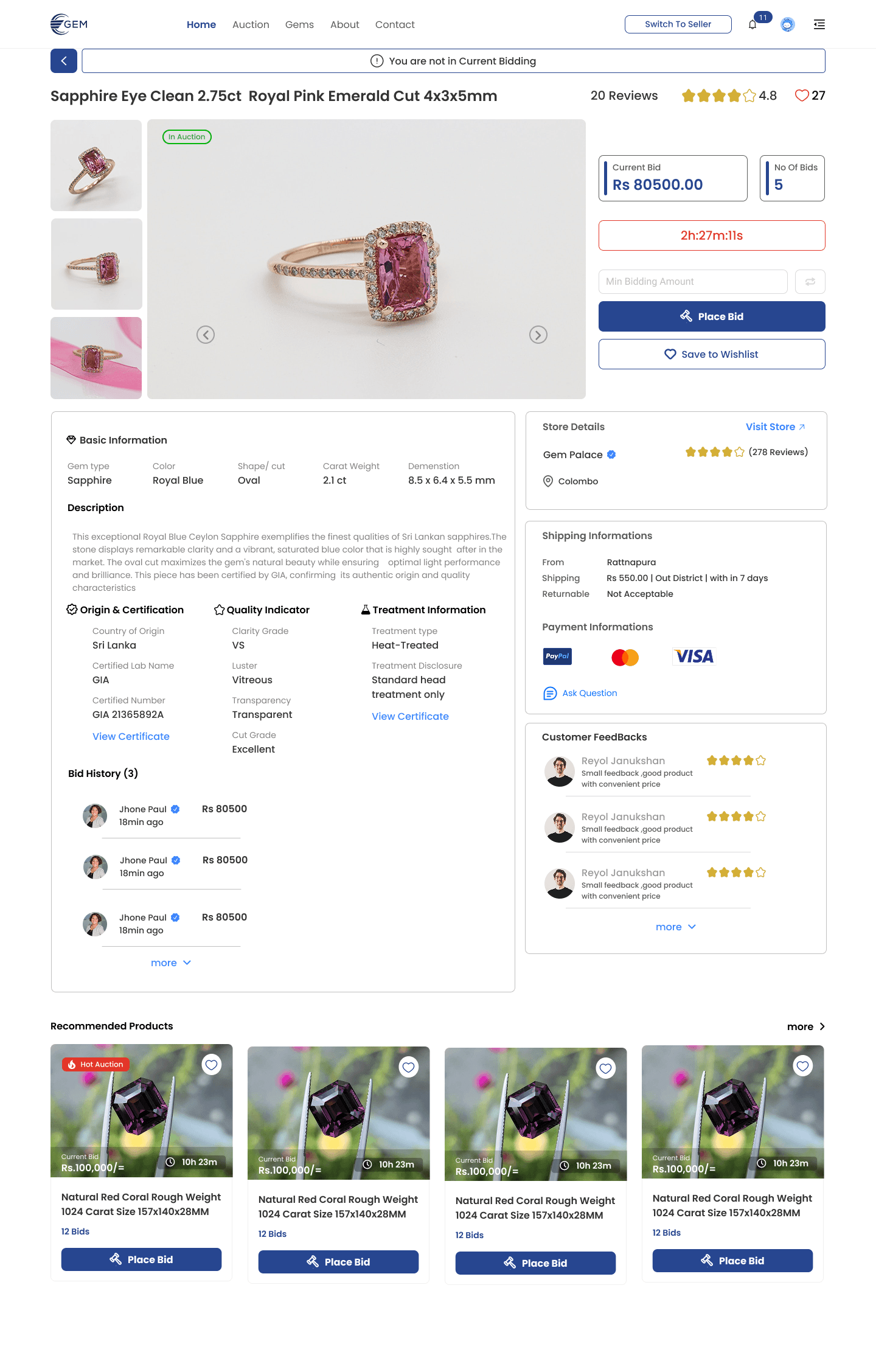 Gem Auction Platform